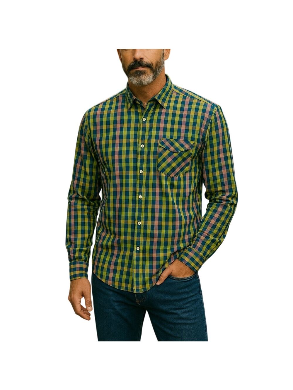 Tommy Bahama Jeans Mens Button Down Shirt Island Modern Fit Striped Plaid XL